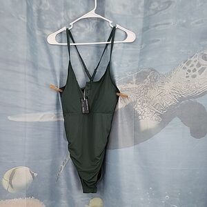 Women's Green One Piece Swimsuit